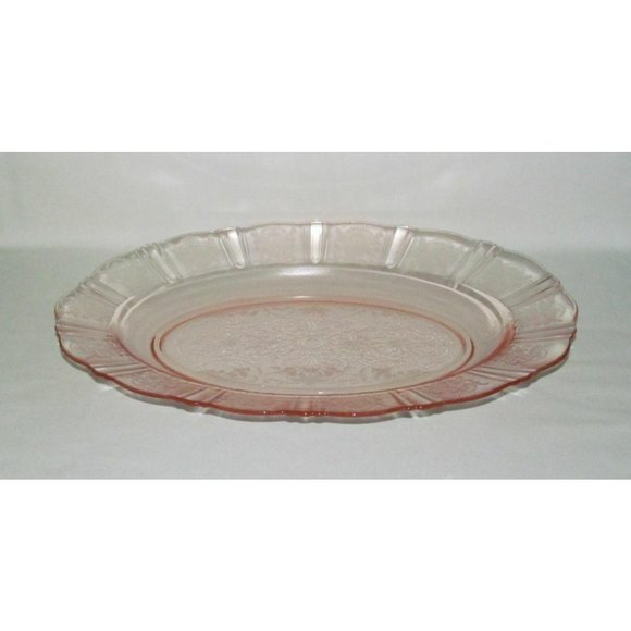 MacBeth Evans Glass AMERICAN SWEETHEART Pink Large Oval Serving Platter - Picture 1 of 3